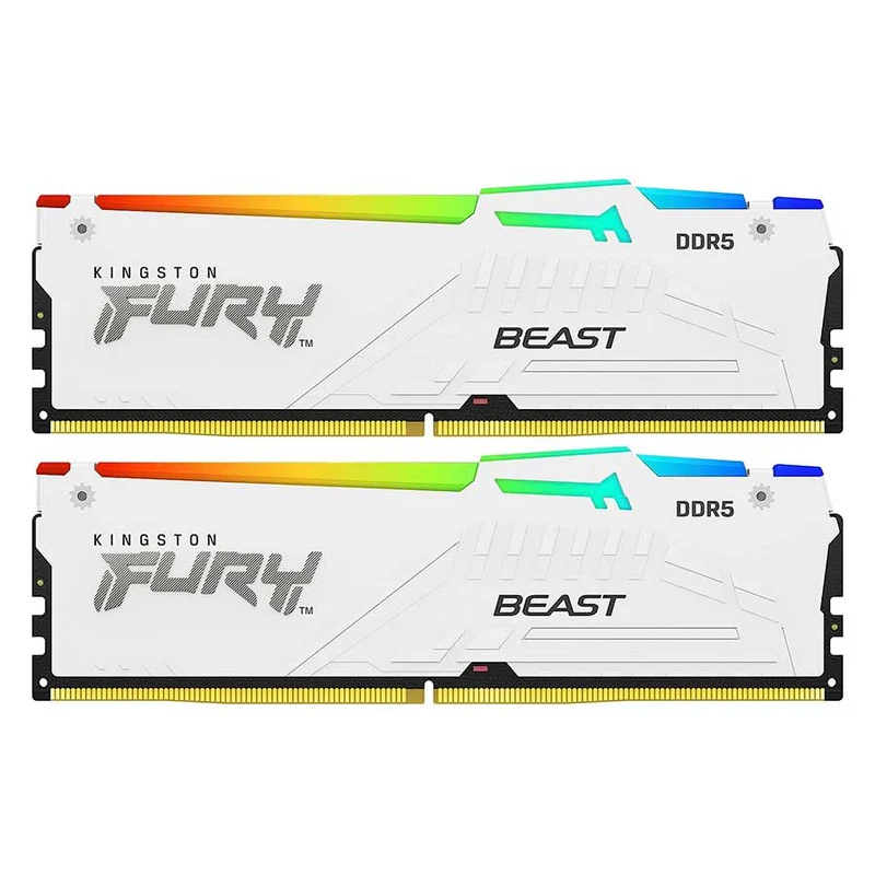 Kingston Fury Beast 32GB (2X16GB) DDR5 RGB Expo 5600MT/S CL36 Memory (White) (KF556C36BWEAK2-32)