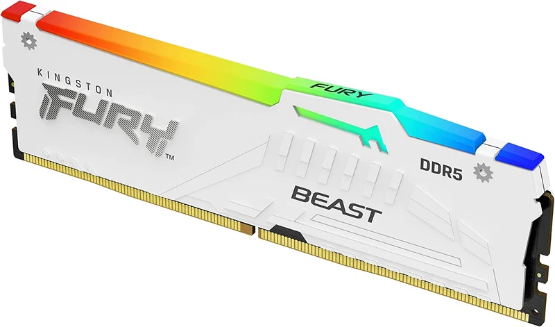 Kingston Fury Beast 32GB (1X32GB) DDR5 RGB Expo 5200MT/S CL36 Memory (White) (KF552C36BWEA-32)