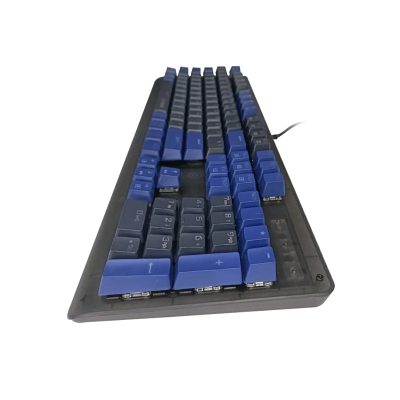 E-Yooso K-600 Ice Blue Single Light 104 Keys Wired Mechanical Keyboard Black (Blue Switch)