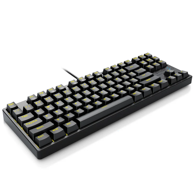 E-Yooso Z-87 Yellow Single Light 87 Keys Wired Mechanical Keyboard Black (Red Switch)