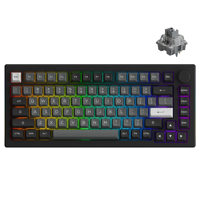 Akko Black & Silver 5075B Plus Multi-Modes RGB Hot-Swappable Mechanical Keyboard