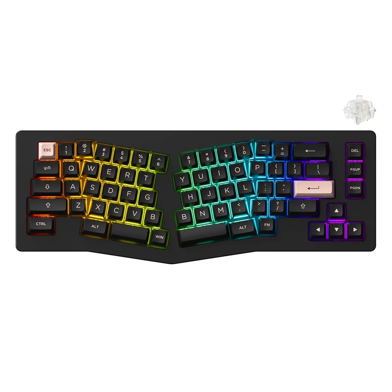 Akko ACR Pro Alice Plus RGB Hot-Swappable Mechanical Keyboard Spray Painted Black (Akko Crystal Switches)