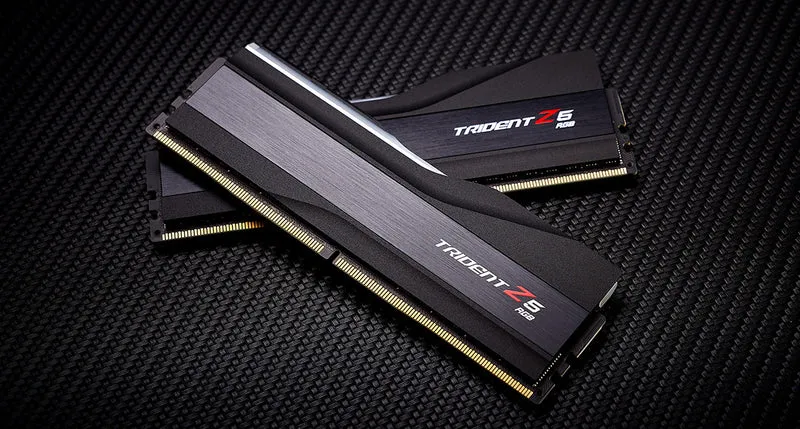 G.Skill Trident Z5 RGB 64GB (2X32GB) DDR5 Intel XMP 6400MHZ CL32-39-39-102 1.40V Desktop Memory (Matte Black) (F5-6400J3239G32GX2-TZ5RK)