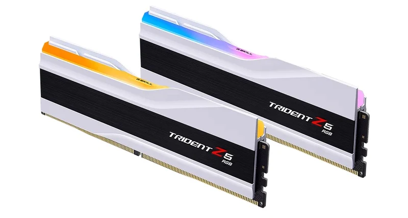 G.Skill Trident Z5 RGB 64GB (2X32GB) DDR5 Intel XMP 6400MHZ CL32-39-39-102 1.40V Desktop Memory (Matte White) (F5-6400J3239G32GX2-TZ5RW)