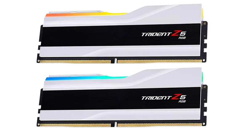 G.Skill Trident Z5 RGB 64GB (2X32GB) DDR5 Intel XMP 6400MHZ CL32-39-39-102 1.40V Desktop Memory (Matte White) (F5-6400J3239G32GX2-TZ5RW)