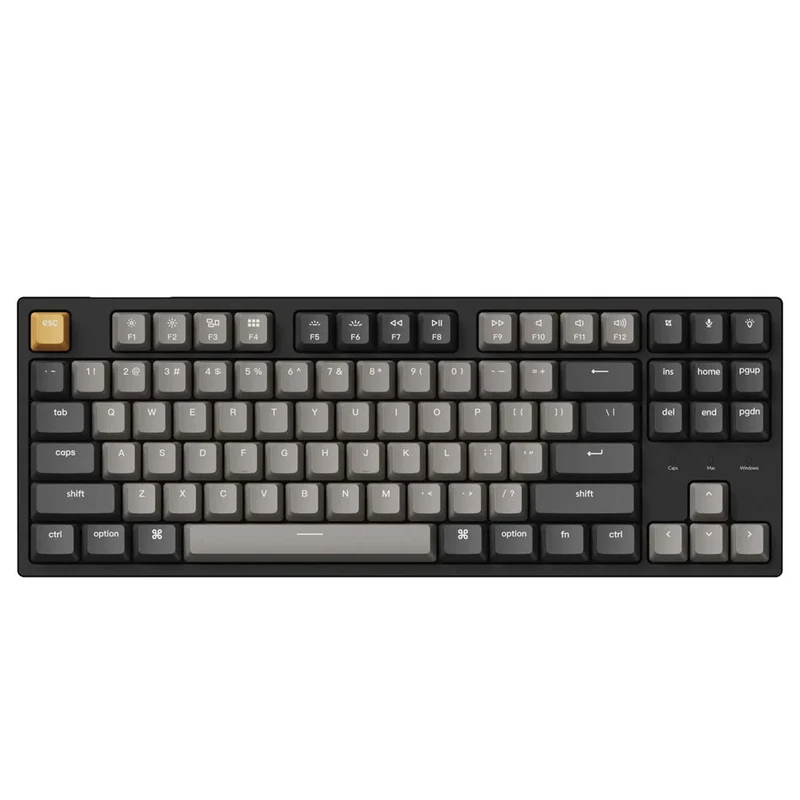 Keychron C1 Pro QMK/Via RGB Backlight Hot-Swappable TKL Wired Mechanical Keyboard - Black (K Pro Red Switch) (C1P-H1)