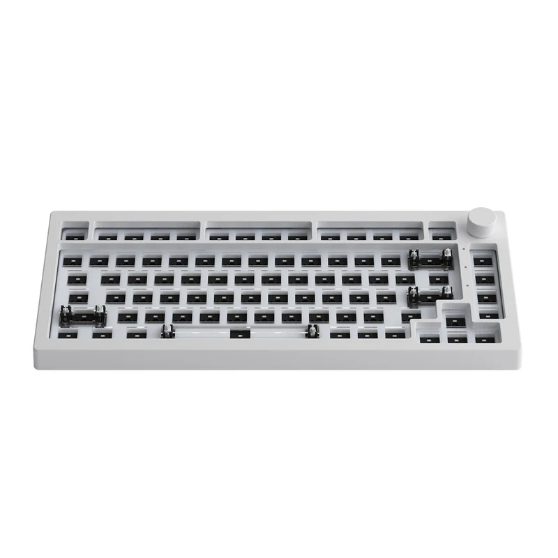Akko 5075S VIA Barebone Custom Hot-Swappable Mechanical Keyboard DIY Kit Gasket Mount (Moonlight White)