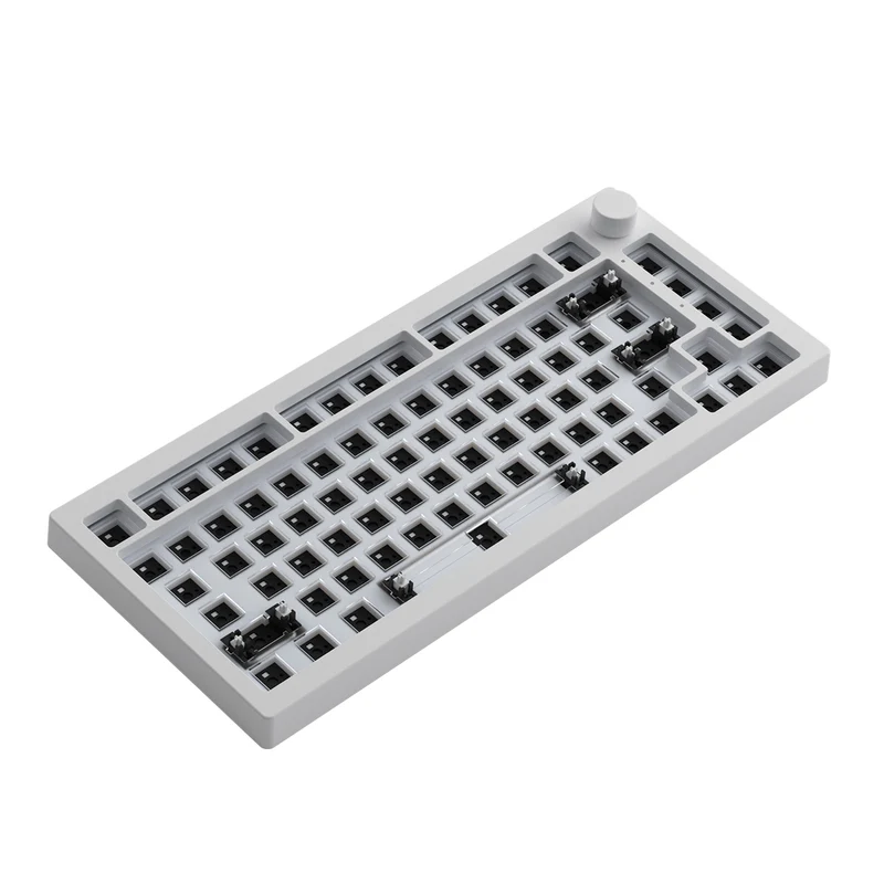 Akko 5075S VIA Barebone Custom Hot-Swappable Mechanical Keyboard DIY Kit Gasket Mount (Moonlight White)