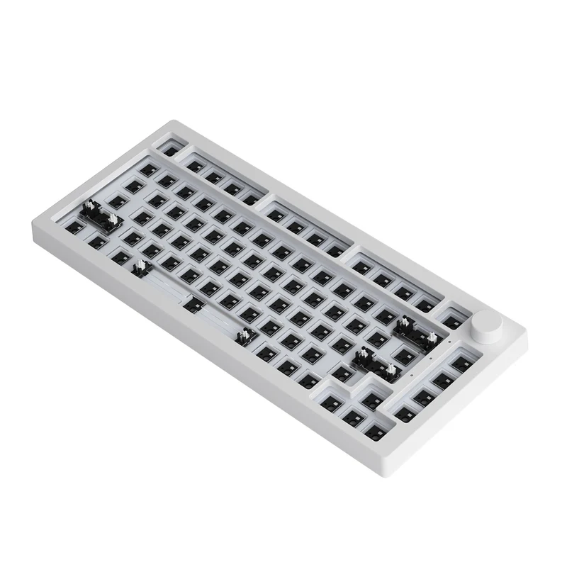 Akko 5075S VIA Barebone Custom Hot-Swappable Mechanical Keyboard DIY Kit Gasket Mount (Moonlight White)