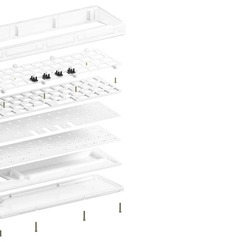 Akko ACR Top 40 Barebone Custom Hot-Swappable Mechanical Keyboard Diy Kit Top Mount (White)