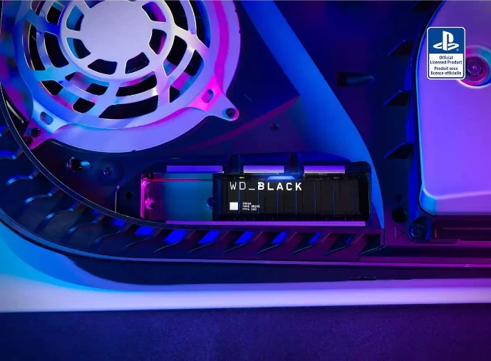 WD Black SN850 1TB Officially Licensed NVME GEN4 PCIE M.2 2280 Internal Gaming SSD With Heatsink For PS5 (WDBBKW0010BBK-WRSN)