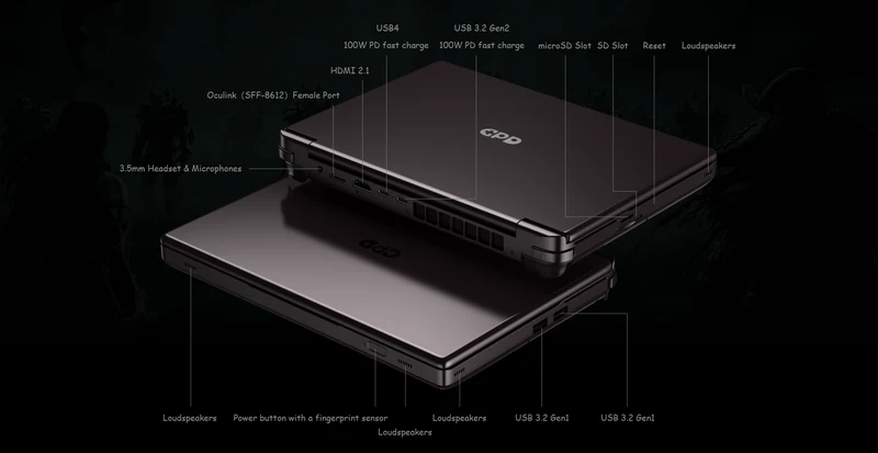 GPD Win Max 2 2023 AMD Ryzen 7 7840U 10.1" WQXGA QHD+ (2560x1600) IPS 32GB LPDDR5x-7500MT/S RAM 2TB SSD AMD Radeon 780M Graphics RDNA3 Windows 11 Handheld Gaming PC + Win Max 2 Protection Case