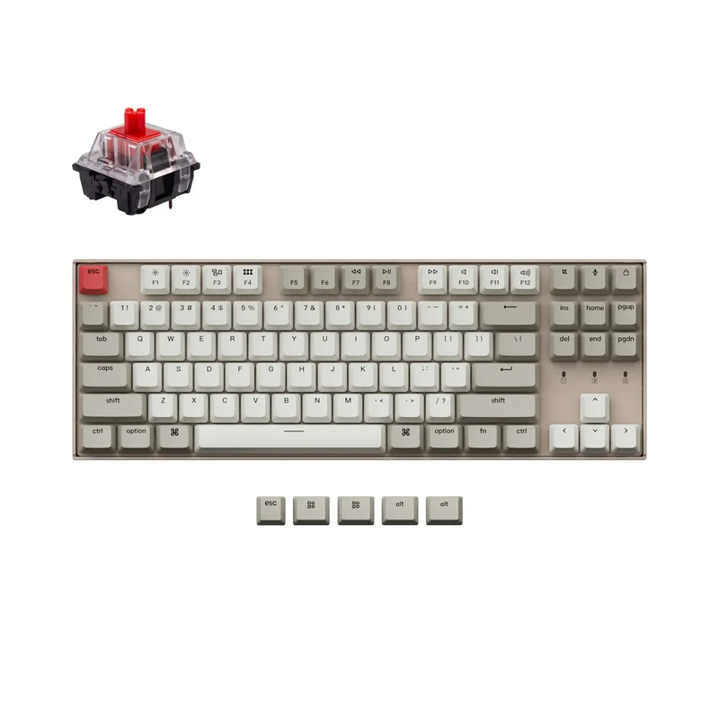 Keychron K8 Non-Backlight Hot-Swappable Tenkeyless Wireless Mechanical Keyboard (Red Switch) (K8K1)