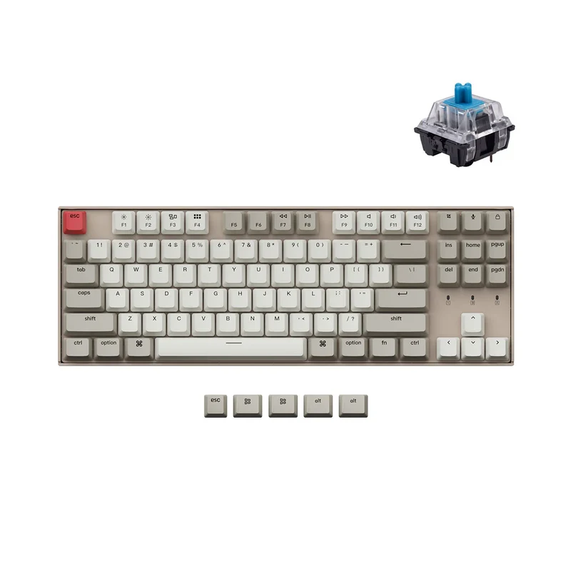 Keychron K8 Non-Backlight Hot-Swappable Tenkeyless Wireless Mechanical Keyboard (Blue Switch) (K8K2)