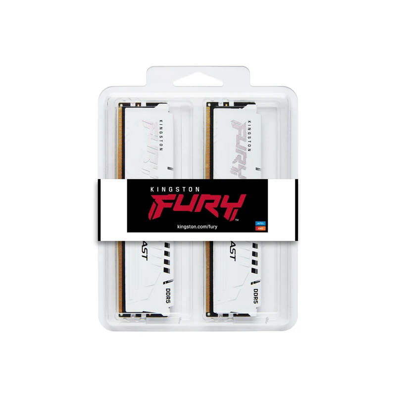Kingston Fury Beast 64GB (2X32GB) DDR5 Expo 5600MT/S CL36 Memory (White) (KF556C36BWEK2-64)
