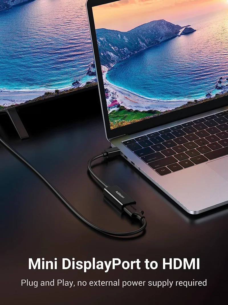 UGreen Mini DP To HDMI Female Converter 1080P - 25CM (Black) (MD112/10461)
