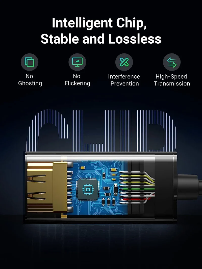 UGreen Mini DP To HDMI Female Converter 1080P - 25CM (Black) (MD112/10461)