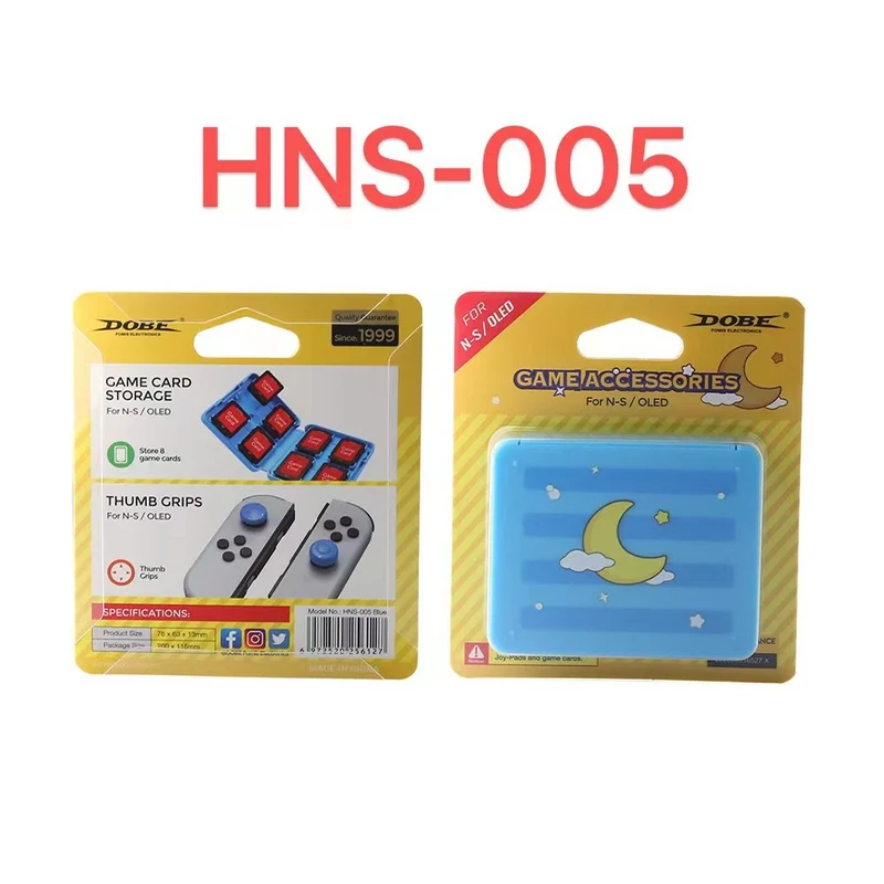 Dobe Game Card Storage + JoyCon Silicon Thumb Grips for Switch/ Switch OLED (Blue) HNS-005