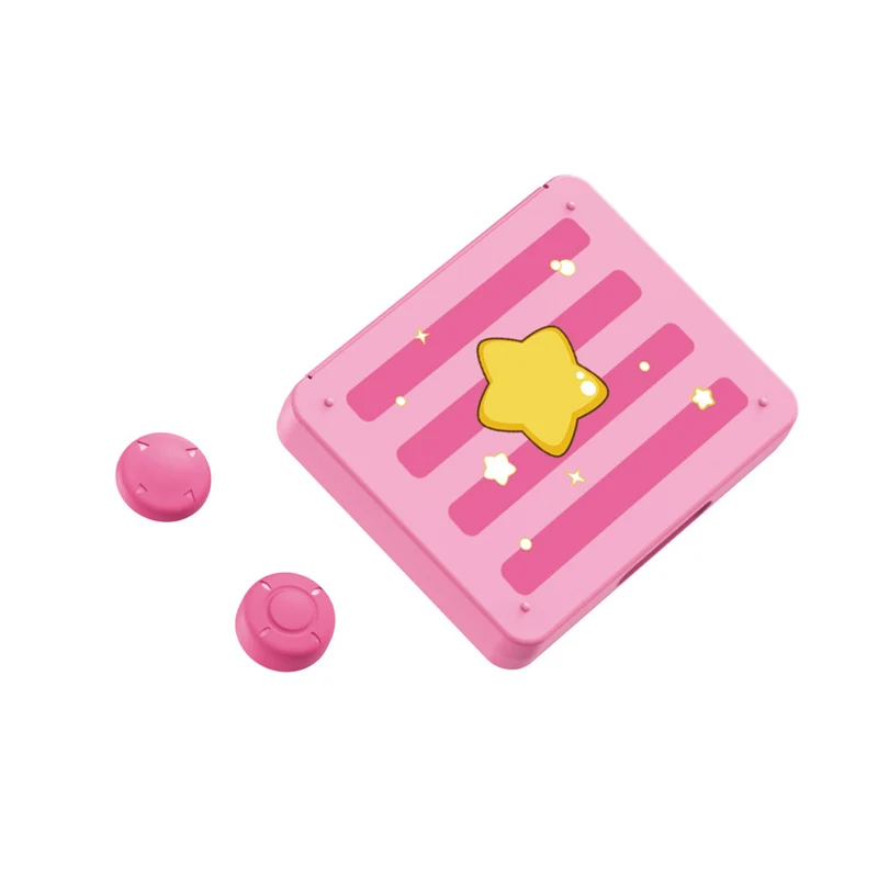 Dobe Game Card Storage + JoyCon Silicon Thumb Grips for Switch/ Switch OLED (Pink) HNS-005