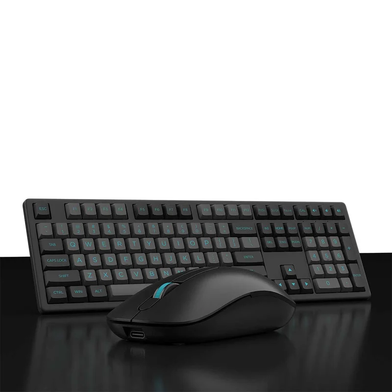Akko MX108 Business Wireless Keyboard & Mouse Combo (Black & Cyan)
