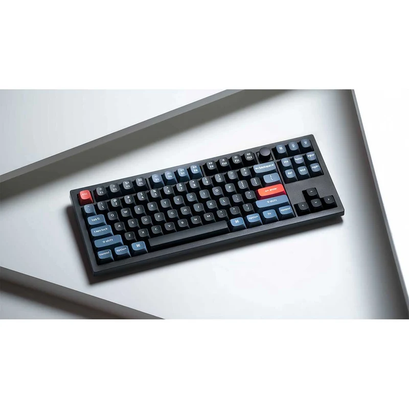 Keychron V3 QMK Fully Assembled Knob RGB Backlight Hot-Swappable TKL Wired Mechanical Keyboard - Frosted Black (K Pro Blue Switch) (V3-C2)