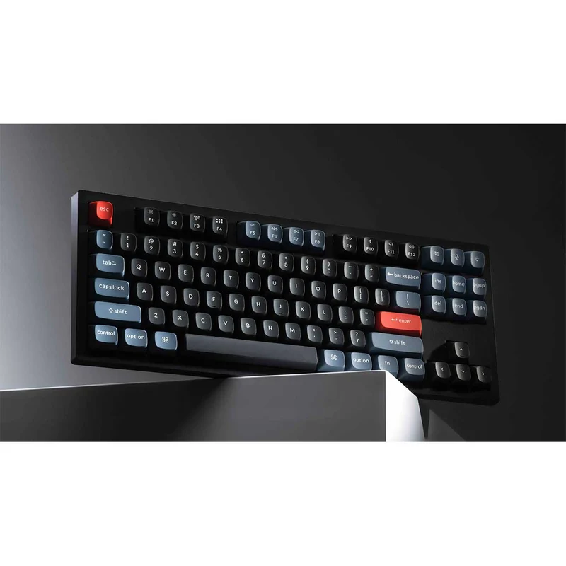 Keychron V3 QMK Fully Assembled Knob RGB Backlight Hot-Swappable TKL Wired Mechanical Keyboard - Frosted Black (K Pro Blue Switch) (V3-C2)