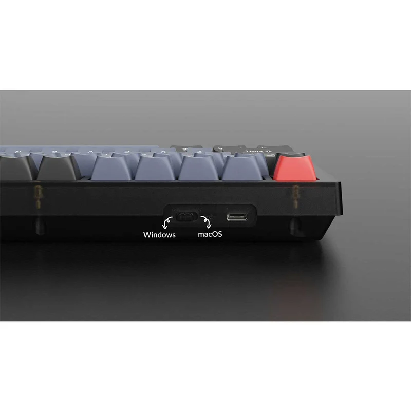 Keychron V3 QMK Fully Assembled Knob RGB Backlight Hot-Swappable TKL Wired Mechanical Keyboard - Frosted Black (K Pro Blue Switch) (V3-C2)