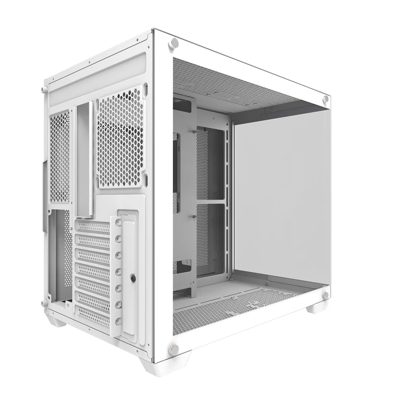 Darkflash C285P Tempered Glass Side Panel Dual Chamber ATX PC Case (White)