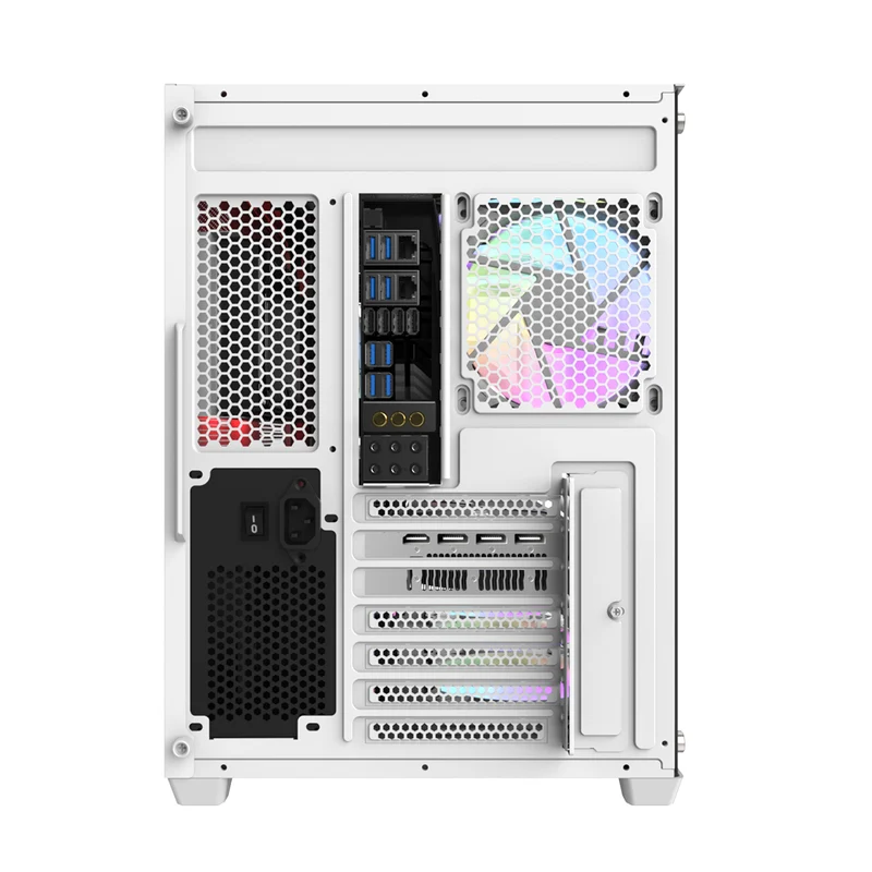 Darkflash C285P Tempered Glass Side Panel Dual Chamber ATX PC Case (White)