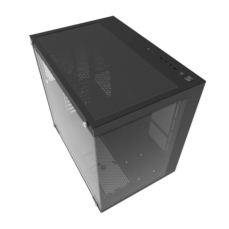 Darkflash C285P Tempered Glass Side Panel Dual Chamber ATX PC Case (Black)