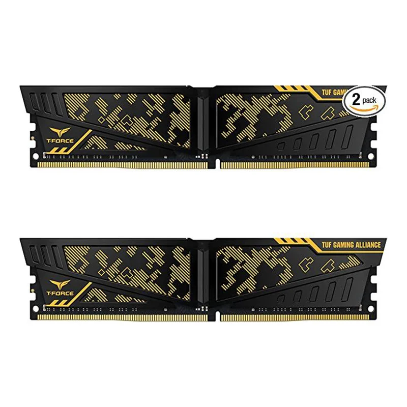 Teamgroup T-Force Vulcan TUF Gaming Alliance 32GB Kit (2X16GB) DDR4 3600MHZ CL18-22-22-42 1.35V Memory (TLTYD432G3600HC18JDC01)