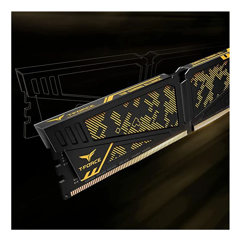Teamgroup T-Force Vulcan TUF Gaming Alliance 32GB Kit (2X16GB) DDR4 3600MHZ CL18-22-22-42 1.35V Memory (TLTYD432G3600HC18JDC01)