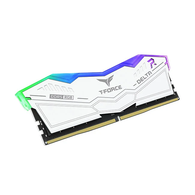 Teamgroup T-Force Delta RGB 16GB (1X16GB) DDR5 Intel XMP 6000MHZ CL38-38-38-78 1.25V Gaming Desktop Memory (White) (FF4D516G6000HC38A01)
