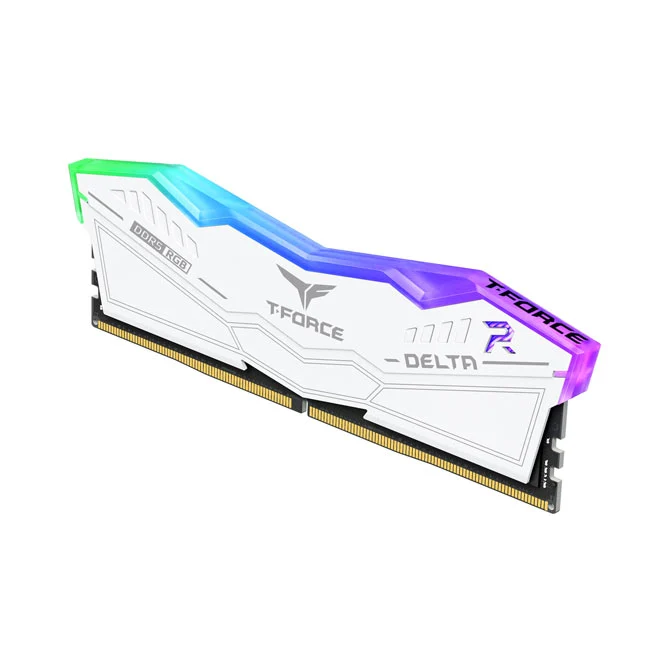 Teamgroup T-Force Delta RGB 16GB (1X16GB) DDR5 Intel XMP 6000MHZ CL38-38-38-78 1.25V Gaming Desktop Memory (White) (FF4D516G6000HC38A01)