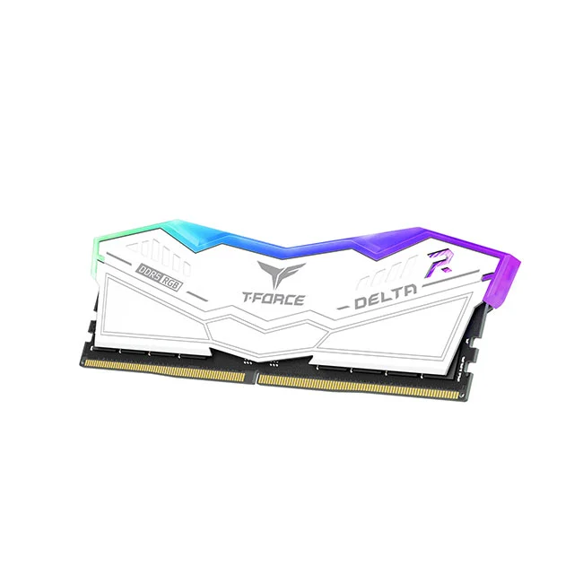 Teamgroup T-Force Delta RGB 16GB (1X16GB) DDR5 Intel XMP 6000MHZ CL38-38-38-78 1.25V Gaming Desktop Memory (White) (FF4D516G6000HC38A01)