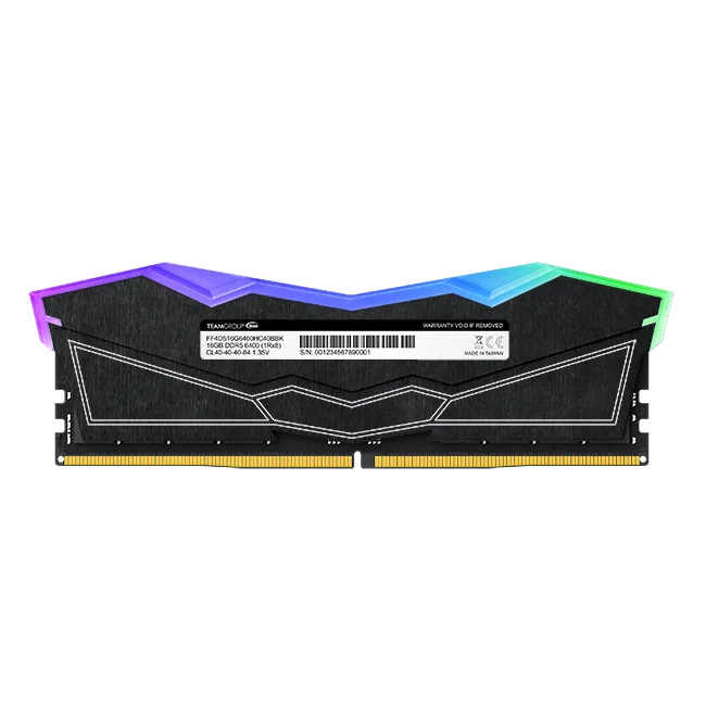 Teamgroup T-Force Delta RGB 16GB (1X16GB) DDR5 Intel XMP 6000MHZ CL38-38-38-78 1.25V Gaming Desktop Memory (Black) (FF3D516G6000HC38A01)