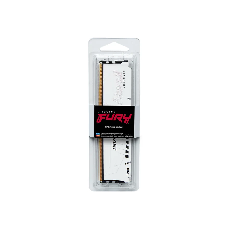 Kingston Fury Beast 16GB (1X16GB) DDR5 Expo 5200MT/S CL36 Memory (White) (KF552C36BWE-16)