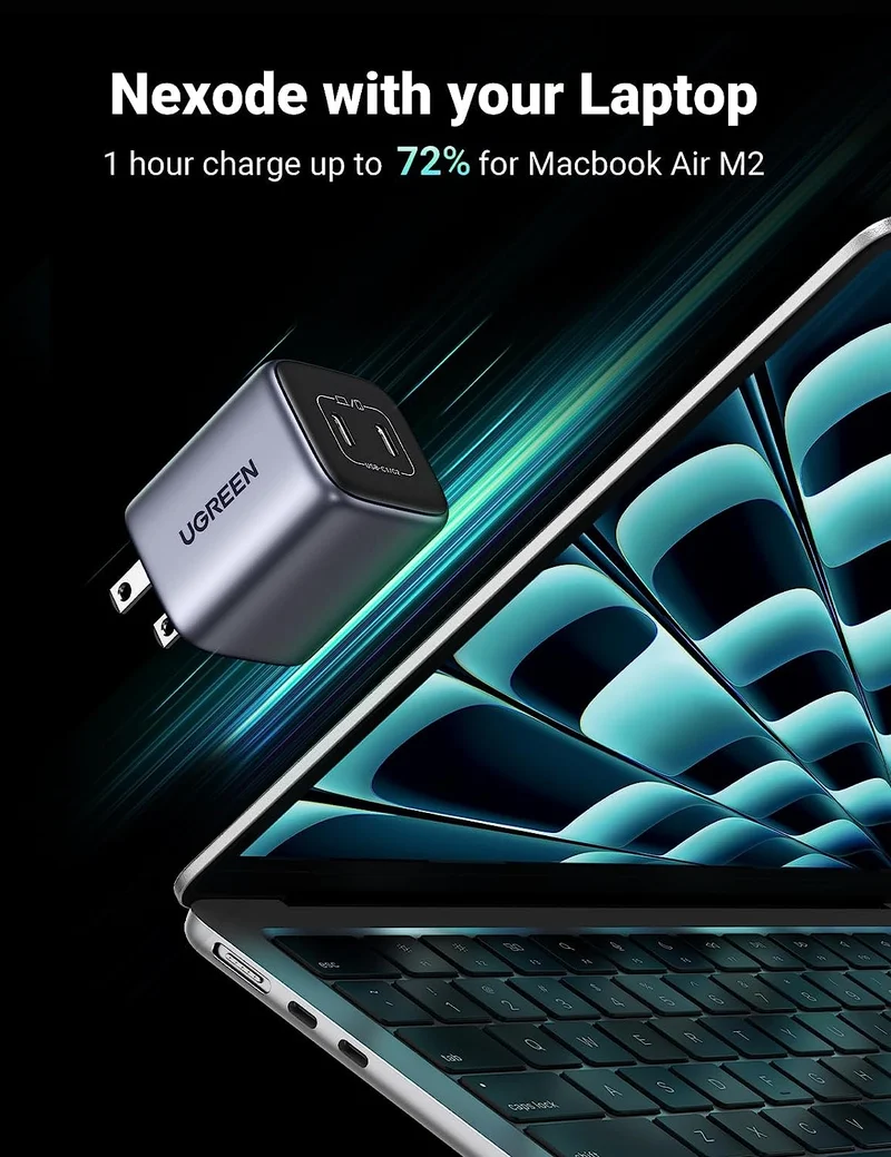 UGreen Nexode 45w Dual USB-C PD3.0 GAN Fast Charger (Space Grey) (CD294/90572)