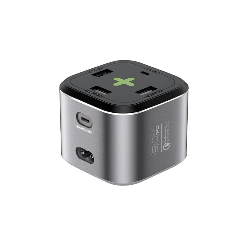 Promate Powercube-PD80 80W Quick Charging Multi-Port Charging Station (Grey)