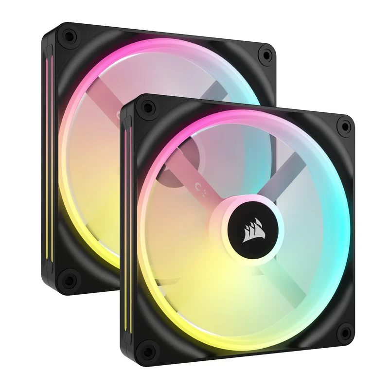 Corsair iCUE Link QX140 RGB 140mm PWM PC Fans Starter Kit With iCUE Link System Hub (Black) (Twin Pack)