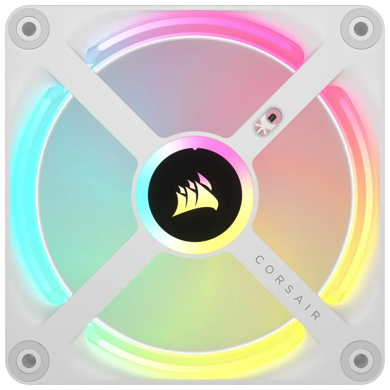 Corsair iCUE Link QX120 RGB 120mm PWM PC Fans Starter Kit With iCUE Link System Hub (White) (Triple Pack)