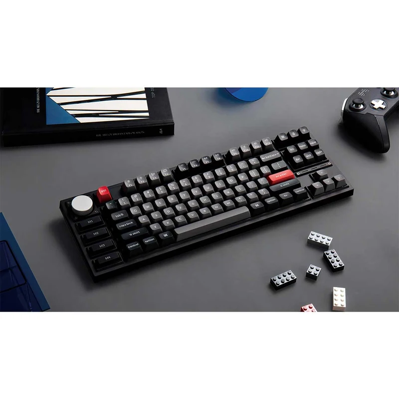 Keychron Q3 Pro QMK/Via Fully Assembled With Knob SE Hot-Swappable RGB Backlight Wireless TKL Custom Mechanical Keyboard - Carbon Black (K Pro Red Switch) (Q3P-M1)