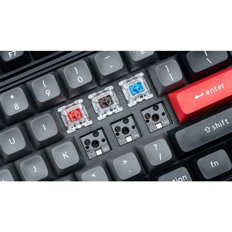 Keychron Q3 Pro QMK/Via Fully Assembled With Knob SE Hot-Swappable RGB Backlight Wireless TKL Custom Mechanical Keyboard - Carbon Black (K Pro Red Switch) (Q3P-M1)