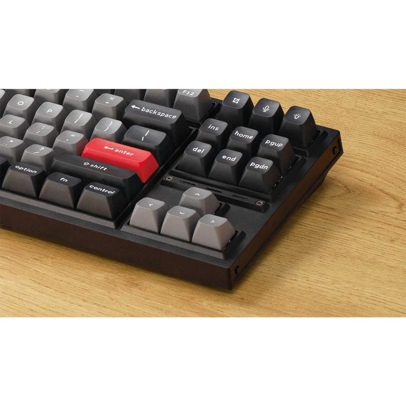 Keychron Q3 Pro QMK/Via Fully Assembled With Knob SE Hot-Swappable RGB Backlight Wireless TKL Custom Mechanical Keyboard - Carbon Black (K Pro Red Switch) (Q3P-M1)