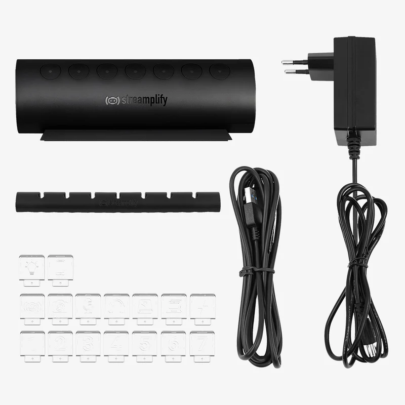 Streamplify Hub CTRL 7 7-Port RGB 3.0 USB Hub (Black)