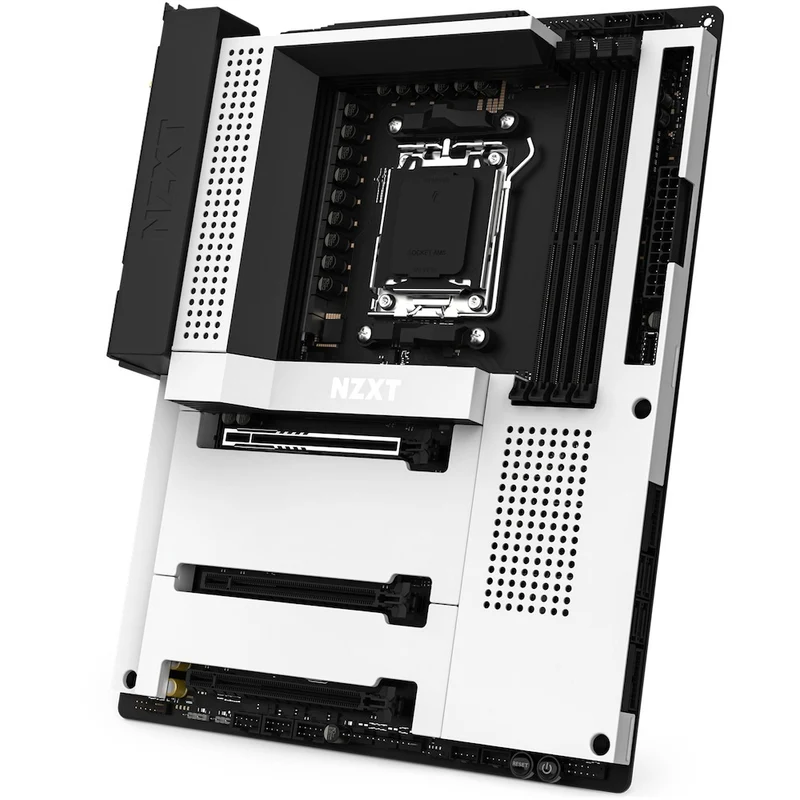 NZXT N7 B650E AMD ATX Motherboard w/ WiFi & NZXT Cam Features (White) (N7-B65XT-W1)