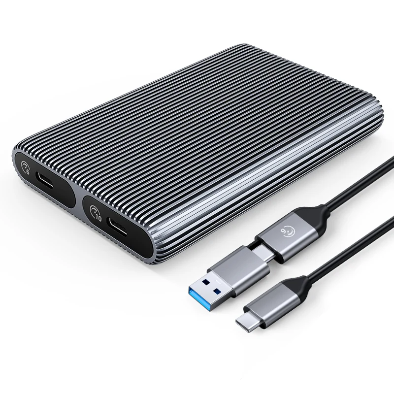 Orico Dual-Bay M.2 NVME + SATA SSD Enclosure (Grey) (AM2C3-2SN)