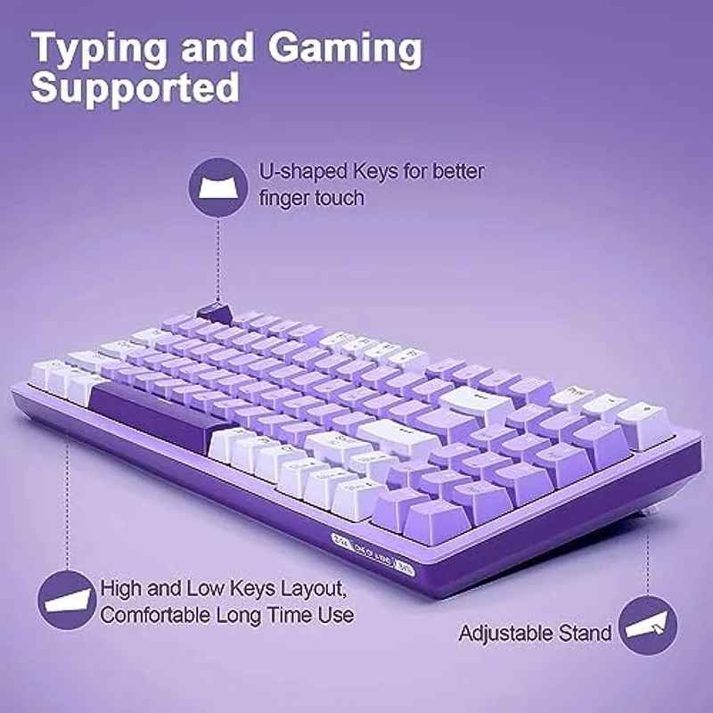 E-Yooso Z-94 Single Light 94-Keys Hot-Swappable Wired Mechanical Keyboard Deep Purple (Red Switch)
