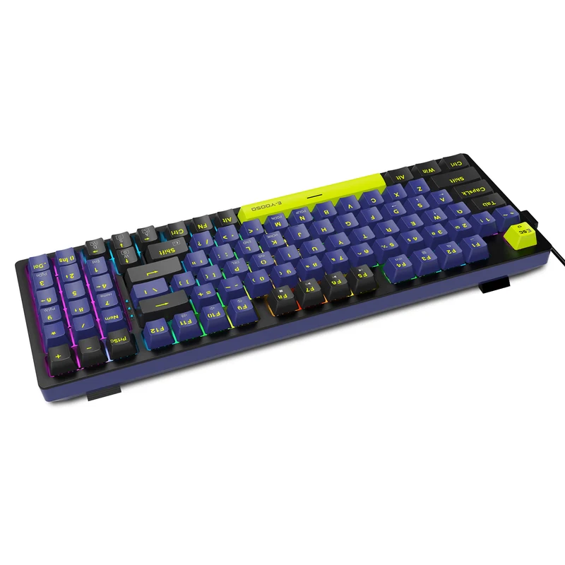 E-Yooso Z-94 Rainbow Light 94-Keys Hot-Swappable Wired Mechanical Keyboard Blue/Black (Blue Switch)