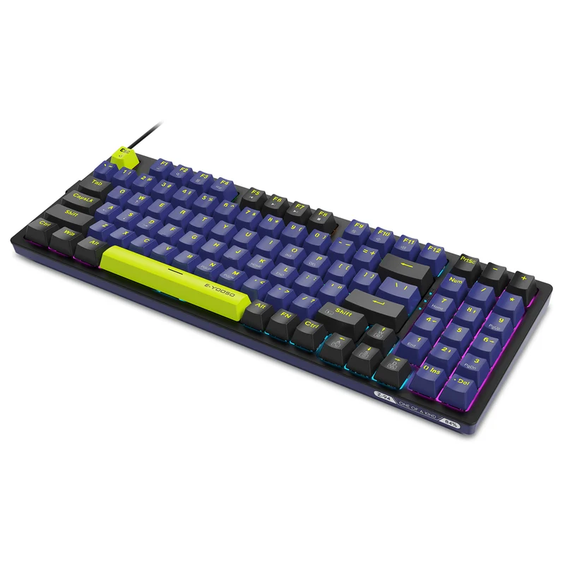 E-Yooso Z-94 Rainbow Light 94-Keys Hot-Swappable Wired Mechanical Keyboard Blue/Black (Blue Switch)